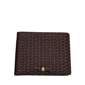 SALVATORE FERRAGAMO WOVEN LEATHER BI-FOLD WALLET
